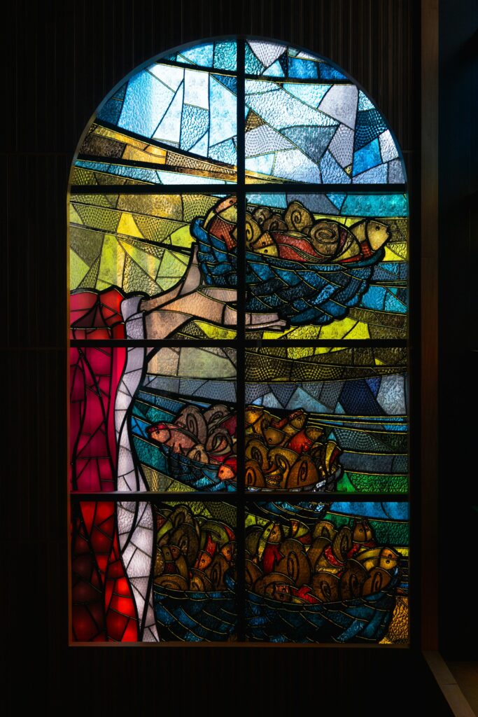 A Stained Glass Window Depicting Abundance Of Food 683x1024