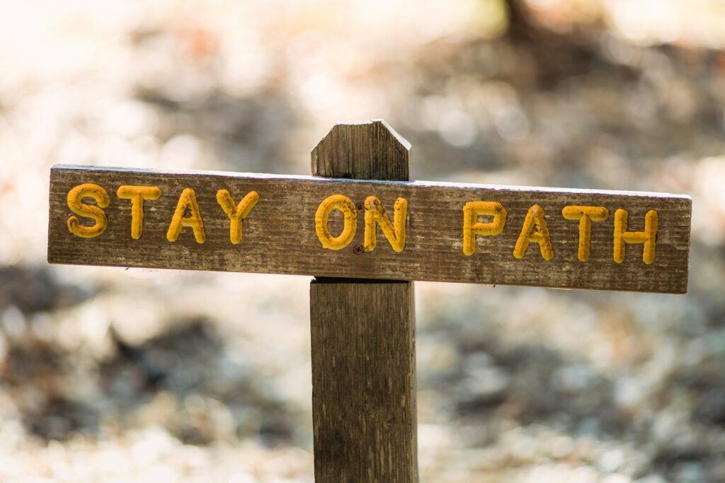 stay on path signage