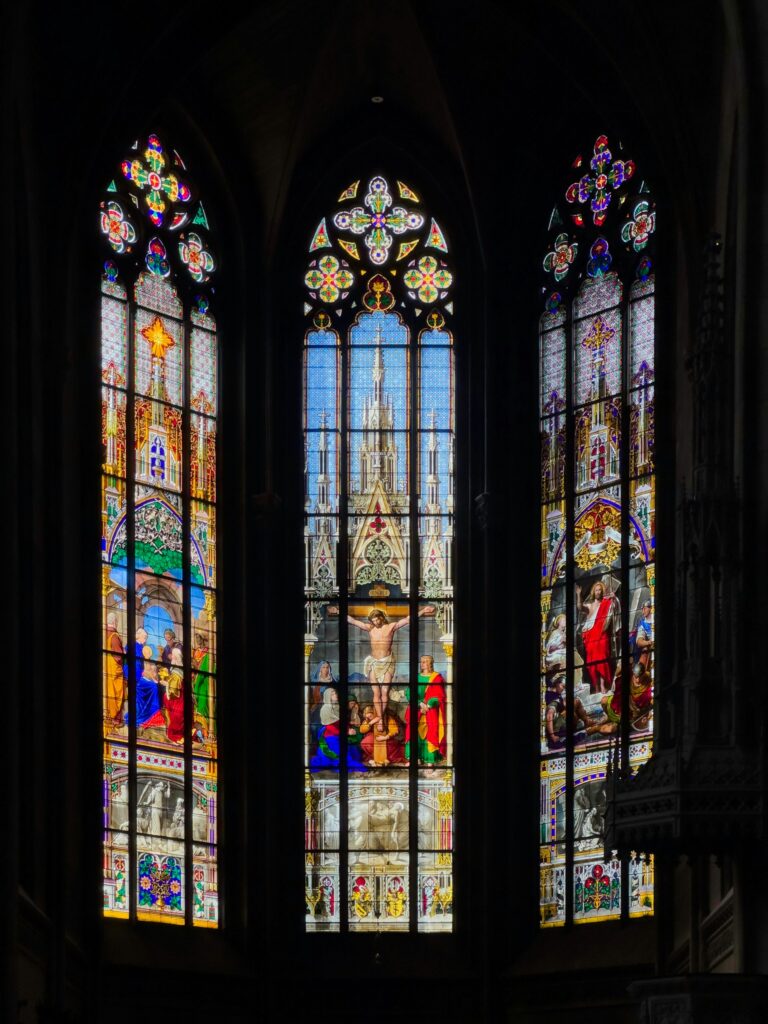 stained windows in a church basel vorstaedte, basel, switzerland manou azadi from unsplash